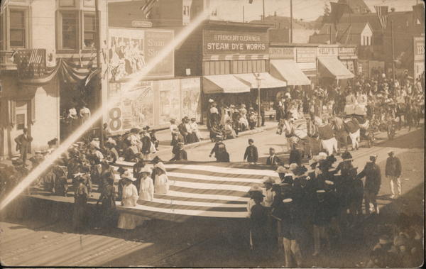 Parade With Women In Flag Panama Pacific Exposition 1915 Photo San Francisco California