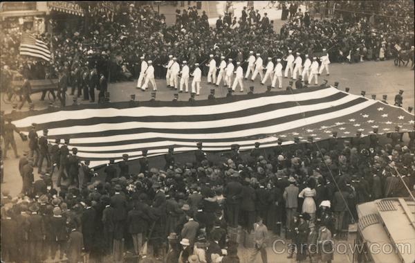 Military Carrying U.S. Flag in Parade San Francisco California