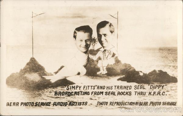 SIMPY FITTS AND HIS TRAINED SEAL DIPPY San Francisco California