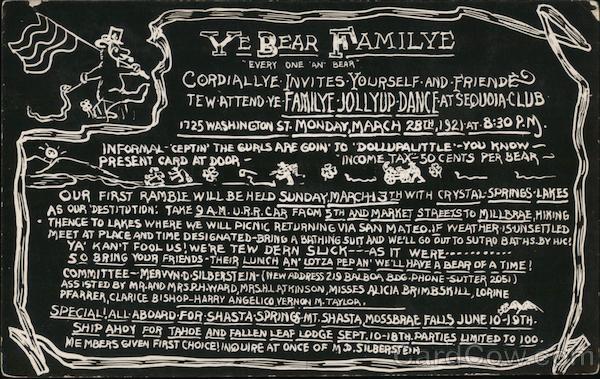 Ye Bear Familye Sequoia Club Dance San Francisco California