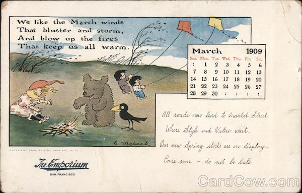 The Emporium - March 1909 Calendar San Francisco California