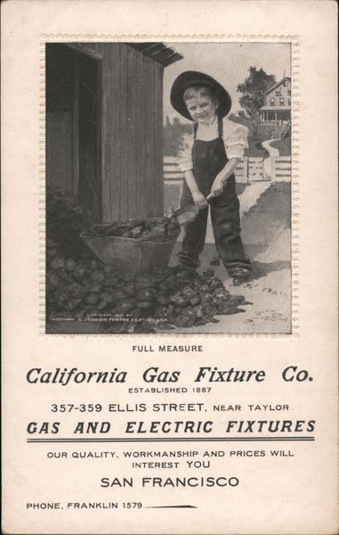 California Gas Fixture Co. San Francisco