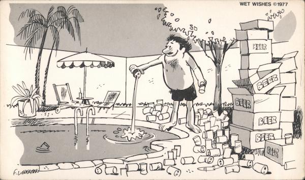 Beer Pool F. Lieberman Comic, Funny