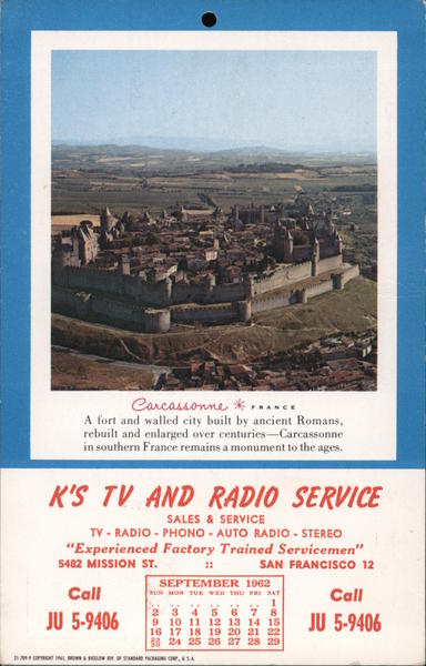 Carcassonne, France San Francisco California Advertising