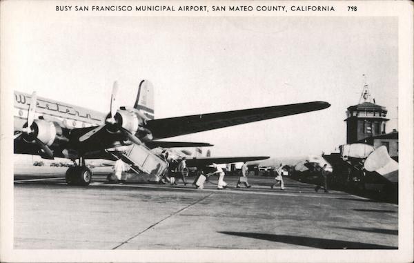 Busy San Francisco Municipal Airport, San Mateo County, California