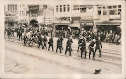 Parade - Horse Drawn Engine Pulled by Firemen Postcard
