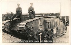 Famous Tank "Britannia" and crew-allied war expostion S.F. Juy 7-21-1918 Postcard