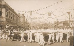 Men Carrying Flag in Parade Postcard