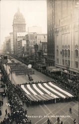 Market St. Giant Flag Parade Postcard