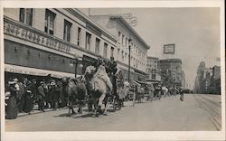 Circus Parade with Camels, Market Street - 1915 Postcard