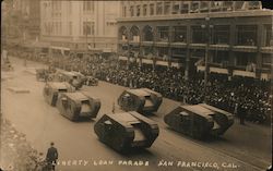 Liberty Loan Parade, WWI Tanks Postcard