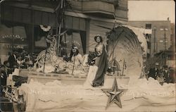 Woman on North Beach Carnival parade float San Francisco, CA Weidner Postcard Postcard Postcard