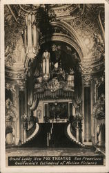 Grand Lobby New Fox Theatre California's Cathedral of Motion Pictures Postcard