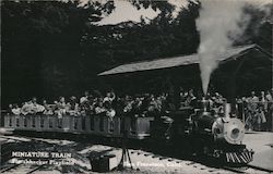 Miniature Train, Fleishhacker Playfield Postcard