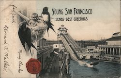Young San Francisco Sends Best Greetings Postcard