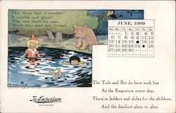 June 1909 The Emporium Calendar Postcard