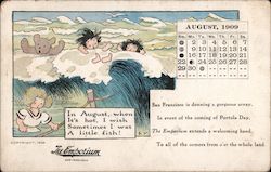 August 1909 The Emporium Calendar Postcard