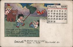 Children Catching Butterflies Postcard