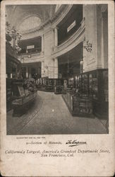 The Emporium Dome, Cafe, and Band Stand California's Largest, America's Grandest Department Store Postcard