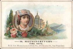 M. Meussdorffer's Fine Hats Trade Card