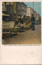 Flower Venders, Familiar Scene Junction Kearney & Market Sts. Postcard
