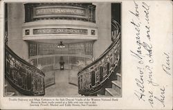 The Western National Bank Double Stairway and Main Entrance to the Safe Deposit Vaults Postcard