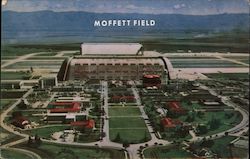 Moffett Field U.S. Naval Air Station Master Jet Base Postcard