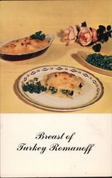Woodlands Restaurants Breast of Turkey Romanoff, Kentfield Postcard