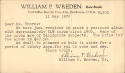 William P. Wreden: Rare books Postcard