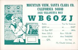 WB60ZJ Radio Mountain View, CA Postcard Postcard Postcard