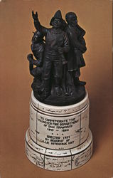 Small Statue Commemorating the Volunteer Fire Dept of San Francisco Postcard