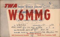TWA W6MMG, Alexander Newbold Postcard