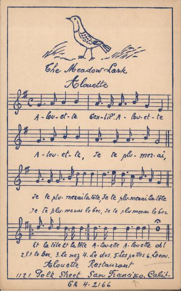 Alouette Restaurant - The Meadowlark Alouette San Francisco California