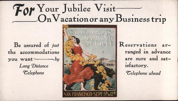For Your Jubilee Visit on Vacation or any Business Trip California Diamond Jubilee San Francisco