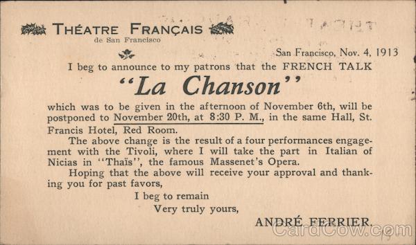 Theatre Francais de San Francisco California