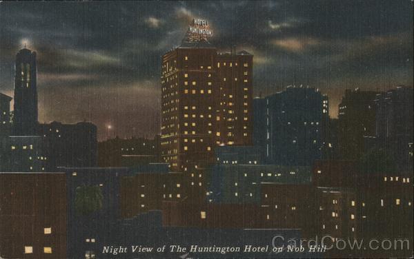 Night View of The Huntington Hotel on Nob Hill San Francisco California