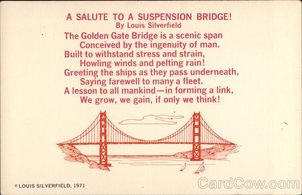 A Salute to a Suspension Bridge San Francisco California