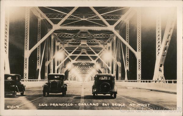 San Francisco - Oakland Bay Bridge At Night California