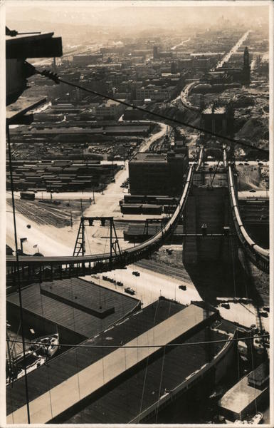 View from Top, Golden Gate Bridge Construction San Francisco California