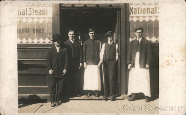 Men Outside Saloon, Pool Hall National Steam Beer San Francisco California