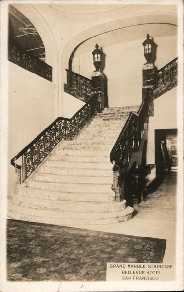 Grand Marble Staircase Bellevue Hotel San Francisco California