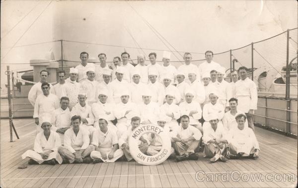 Portrait of Cooks on Ocean Liner SS Monterey San Francisco California