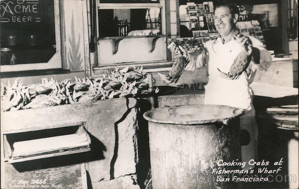 Cooking Crabs at Fisherman's Wharf San Francisco California