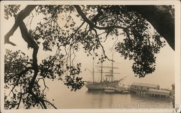 Sailboat at Dock, Goat Island (Yerba Buena) San Francisco California