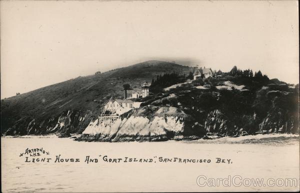 Light House and Goat Island San Francisco Bay California