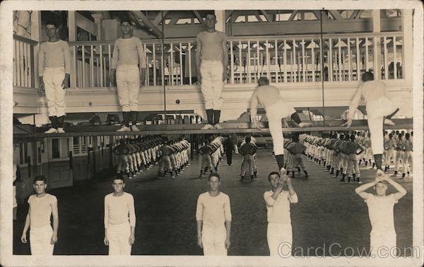 U.S. Naval Training Station Sailors Exercising San Francisco California
