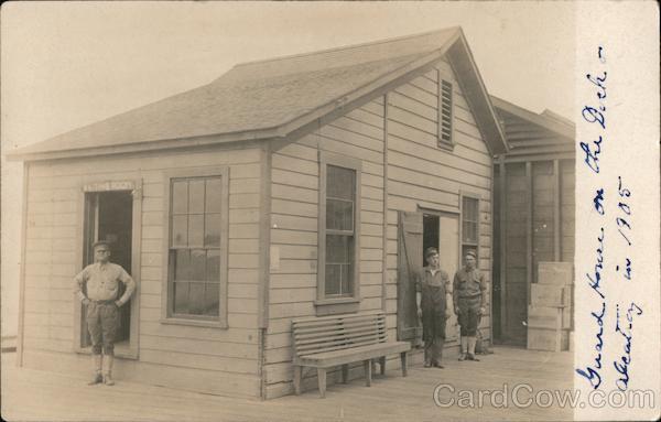 Guard Hose on Dock Alcatraz in 1905 San Francisco California
