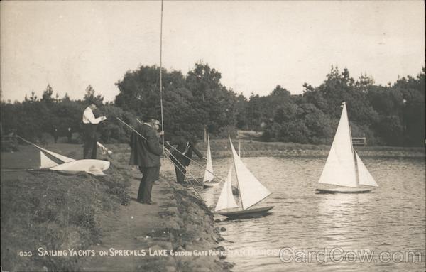 Sailing Yachts on Spreckels Lake - Golden Gate Park San Francisco California