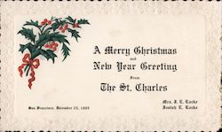 A Merry Christmas and New Year Greeting From The St. Postcard