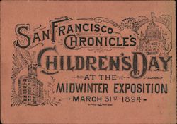 San Francisco Chronicle's Children's Day at the Midwinter Exposition March 31st 1894 Trade Card